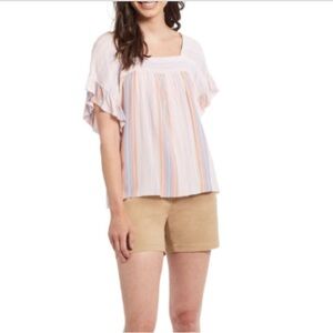 Tribal Back Tie Striped Blouse XS